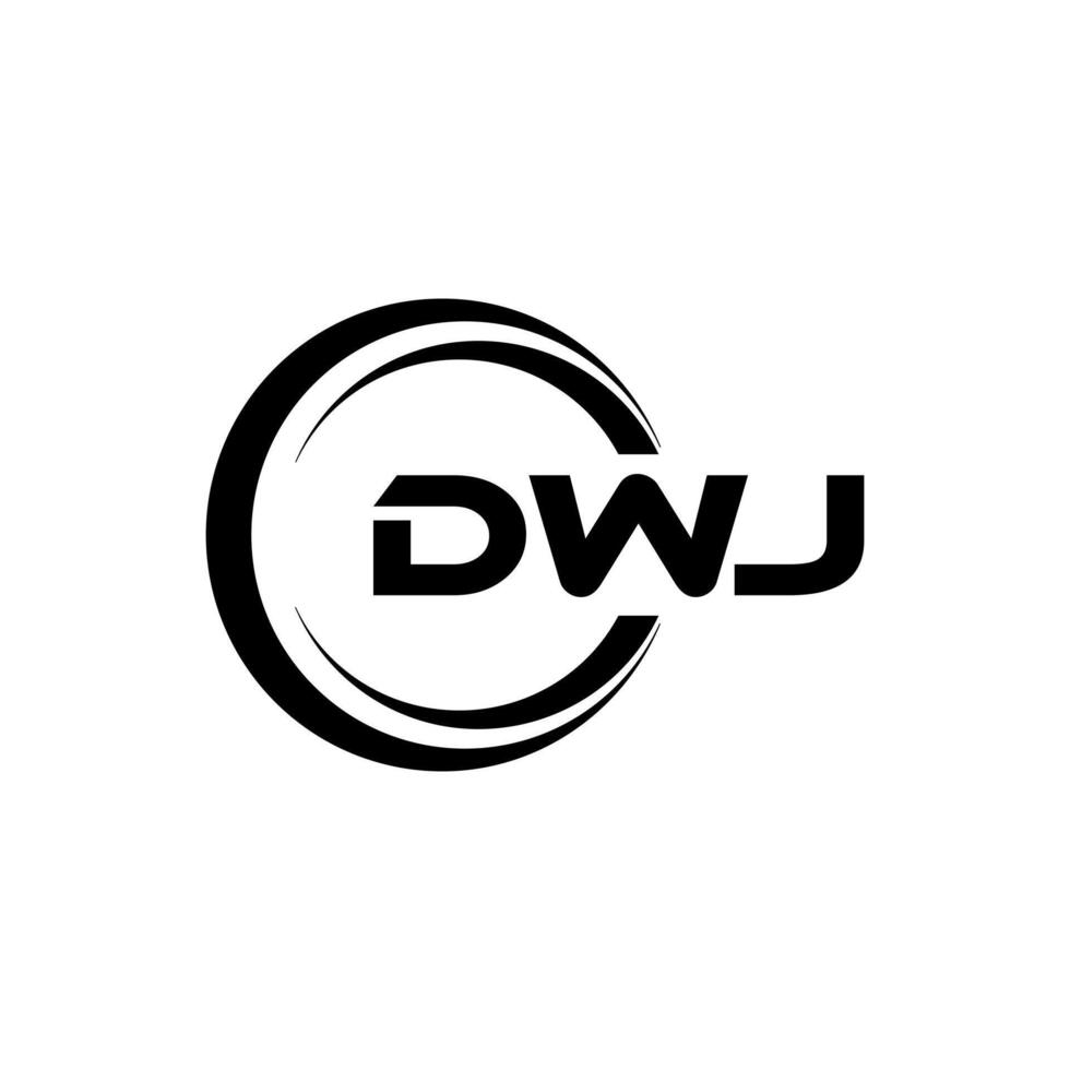 dwj brev logotyp design, inspiration för en unik identitet. modern elegans och kreativ design. vattenmärke din Framgång med de slående detta logotyp. vektor