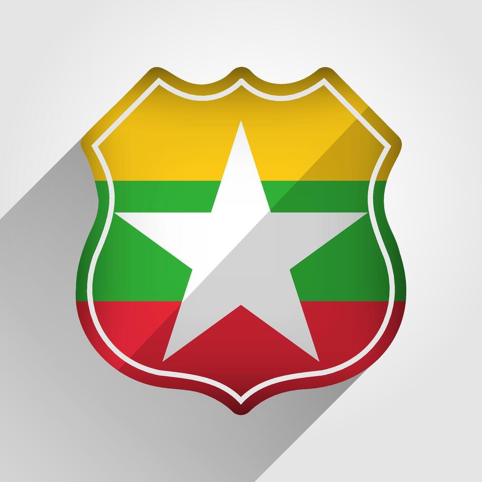 myanmar flagga väg tecken illustration vektor