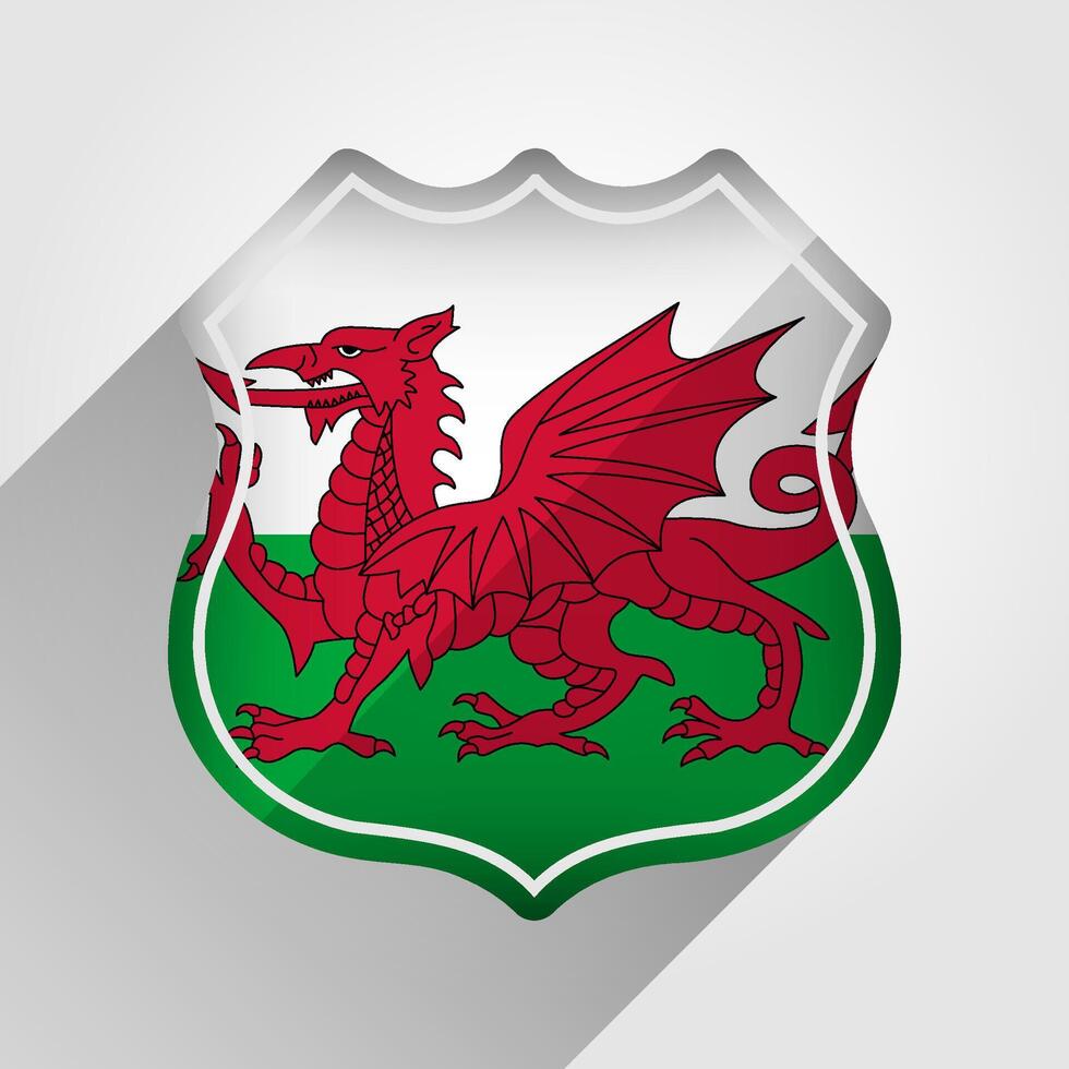 Wales Flagge Straße Zeichen Illustration vektor