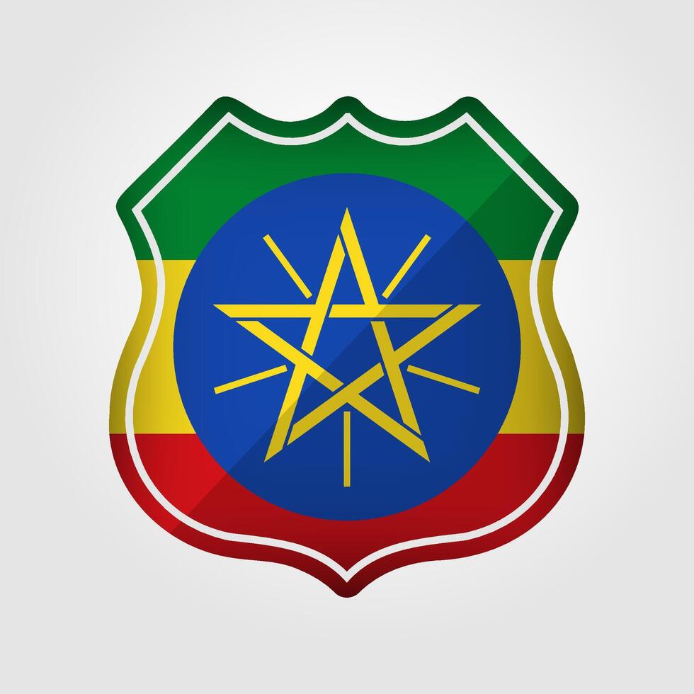 Äthiopien Flagge Straße Zeichen Illustration vektor