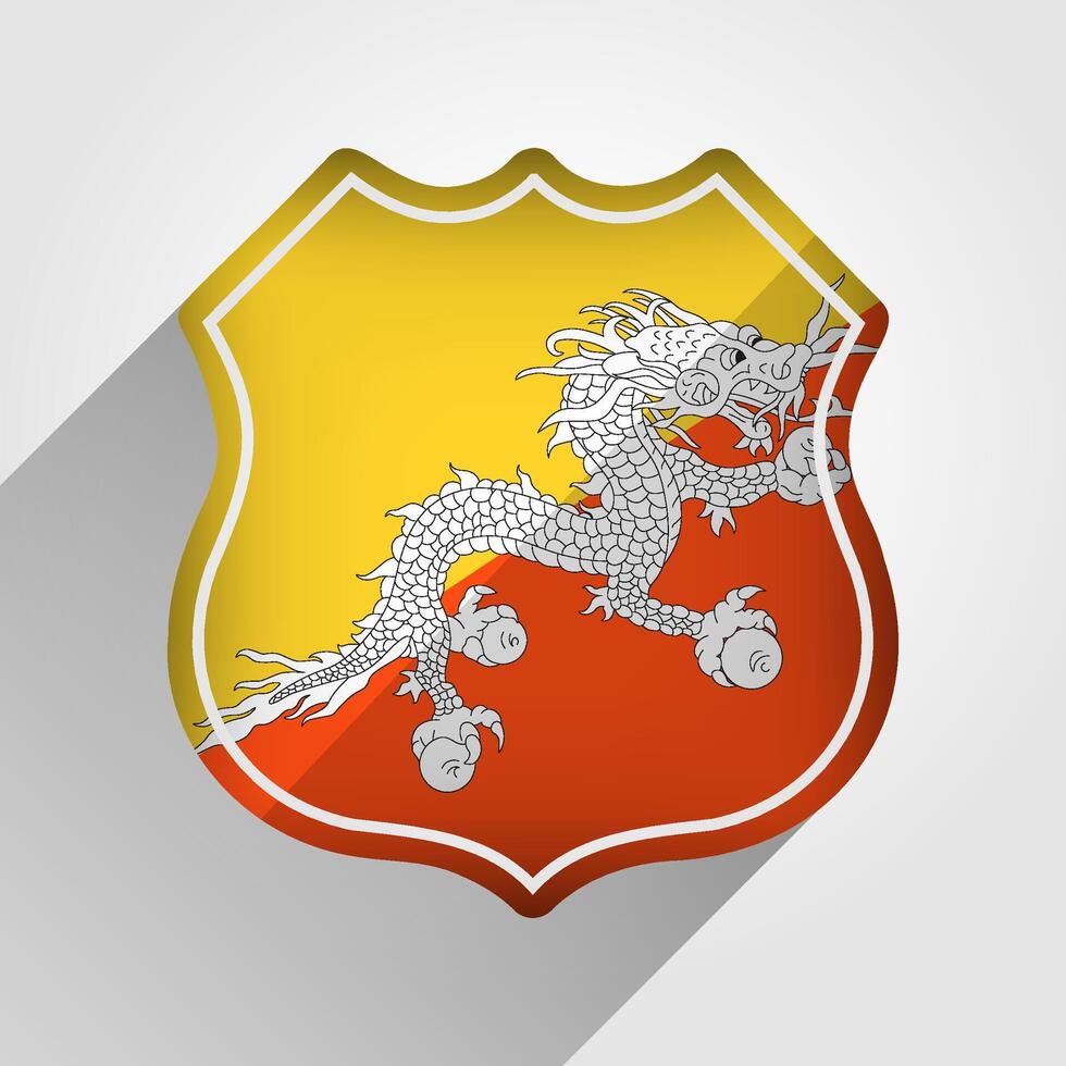 Bhutan Flagge Straße Zeichen Illustration vektor