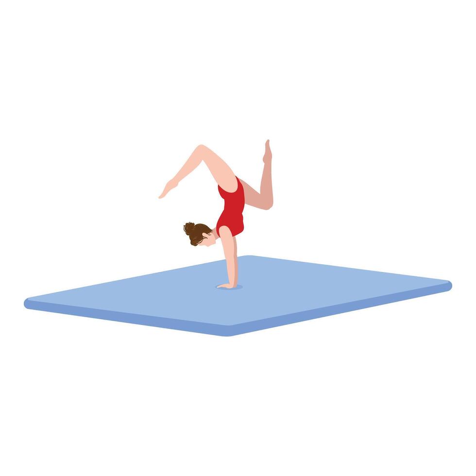 schwer Gymnastik- Übung Symbol Karikatur Vektor. Sport Akrobat vektor