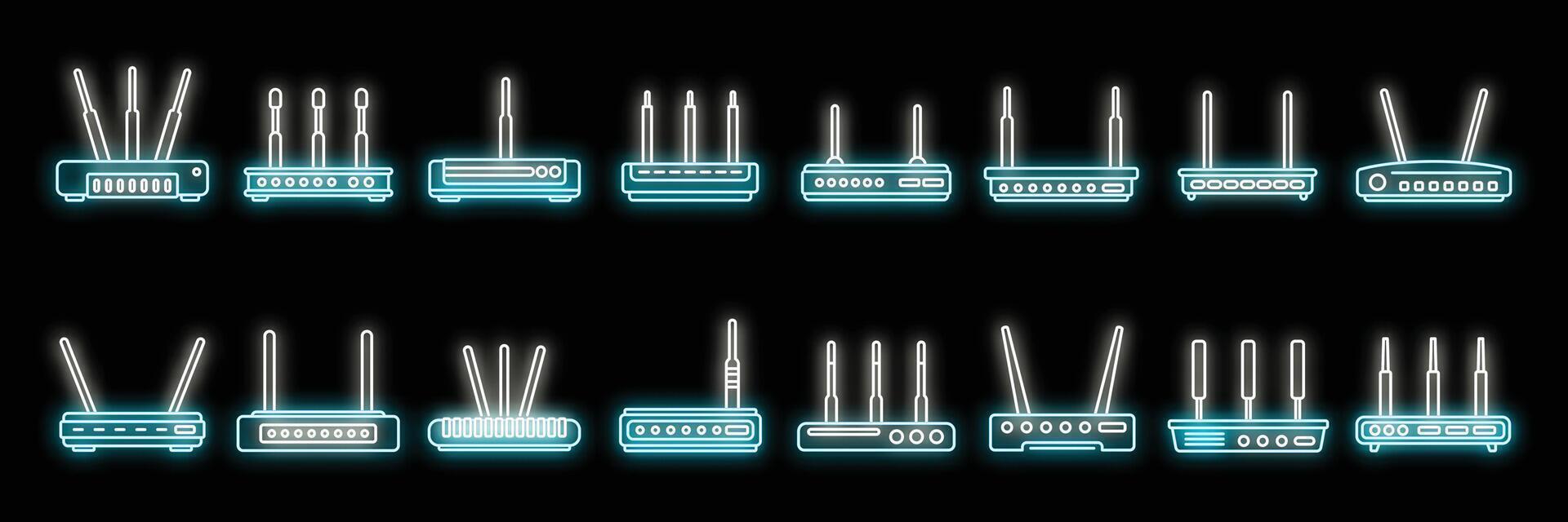 modem ikoner som vektor neon