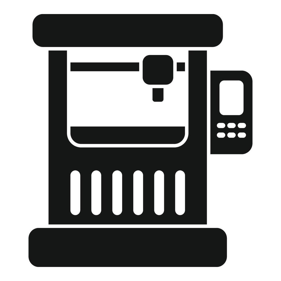 Stahl cnc Maschine Symbol einfach Vektor. Komplex Steuerung vektor