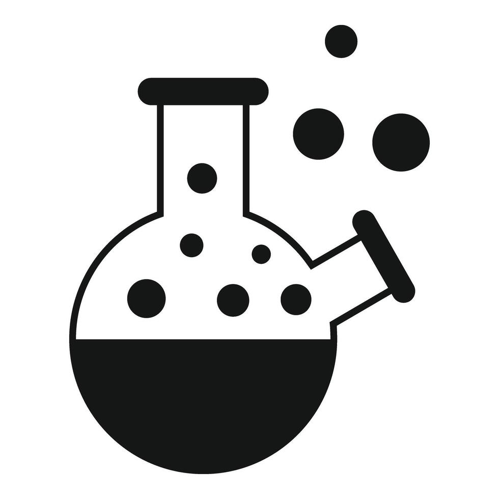 runda kemisk flaska ikon enkel vektor. studie molekyl vektor