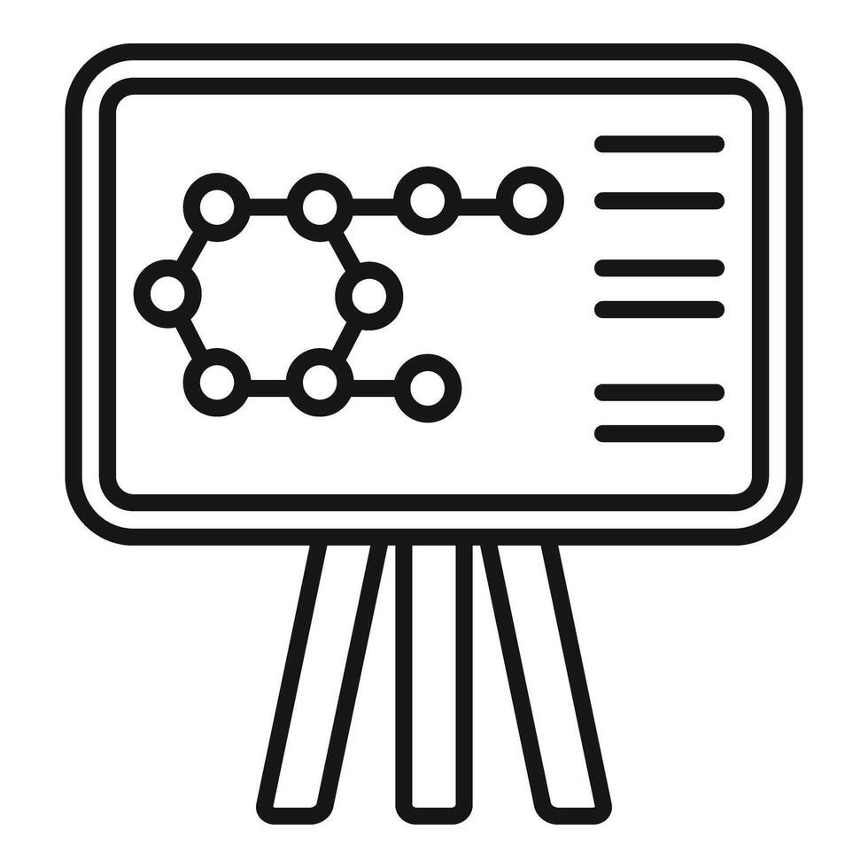 Forschung Labor Tafel Symbol Gliederung Vektor. Studie Biologie vektor