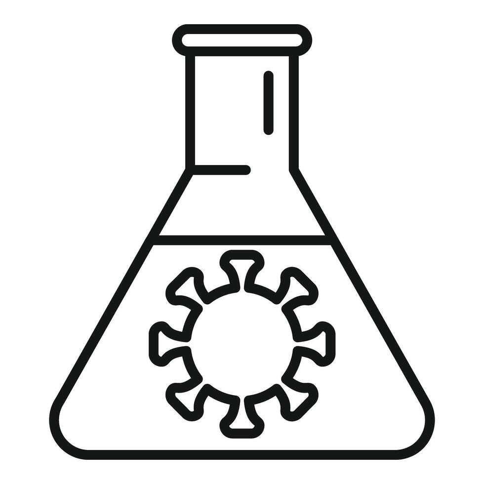 Blut Virus Flasche Symbol Gliederung Vektor. Menschen Dosis vektor