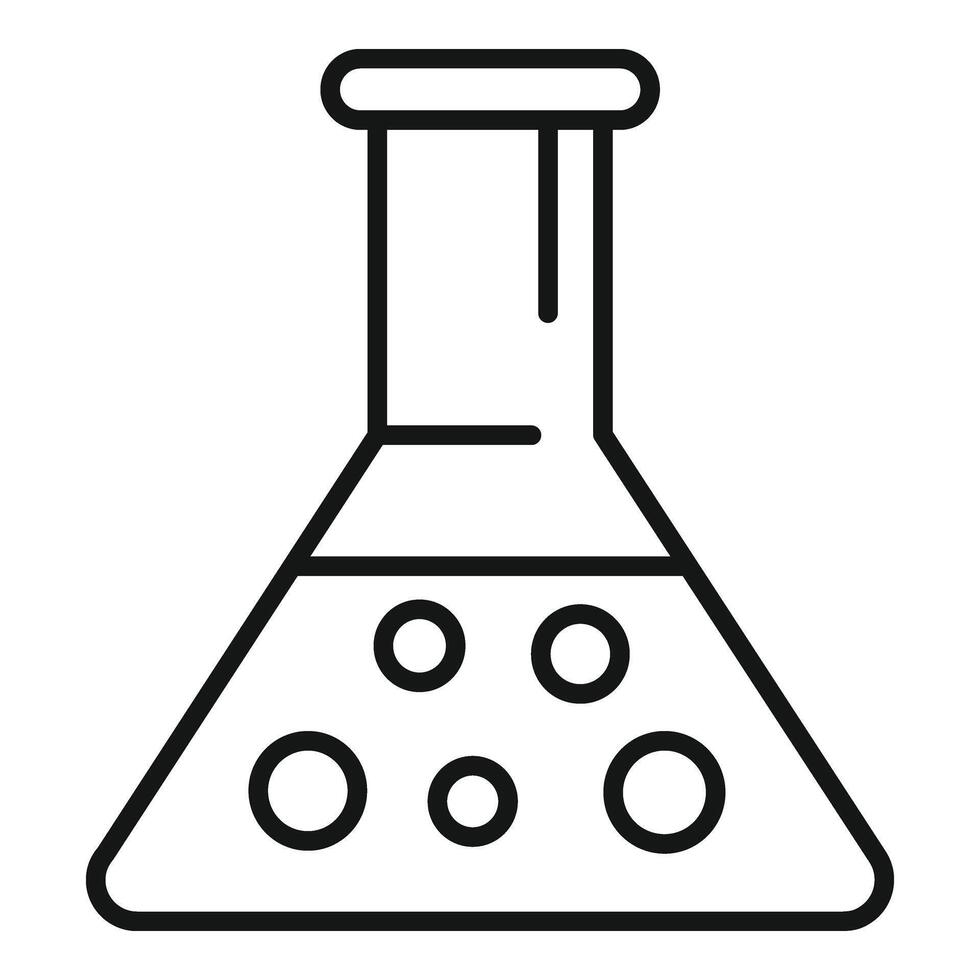 flaska pott ikon översikt vektor. genetisk material element vektor