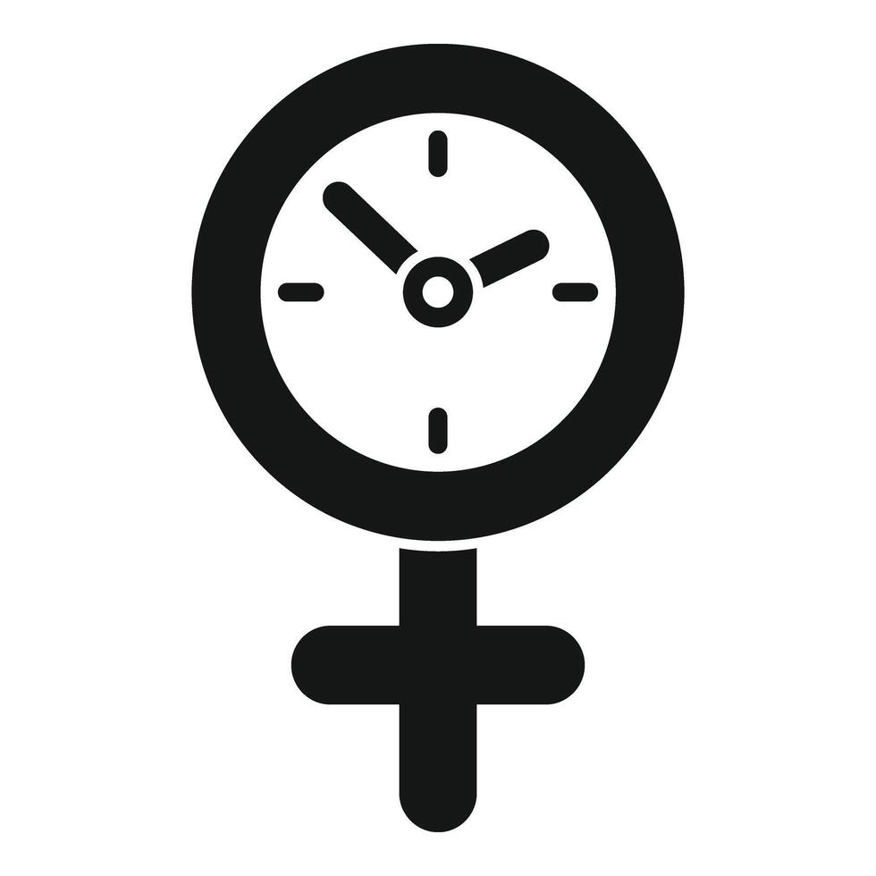weiblich Menopause Symbol einfach Vektor. Blitz Alter Zyklus vektor