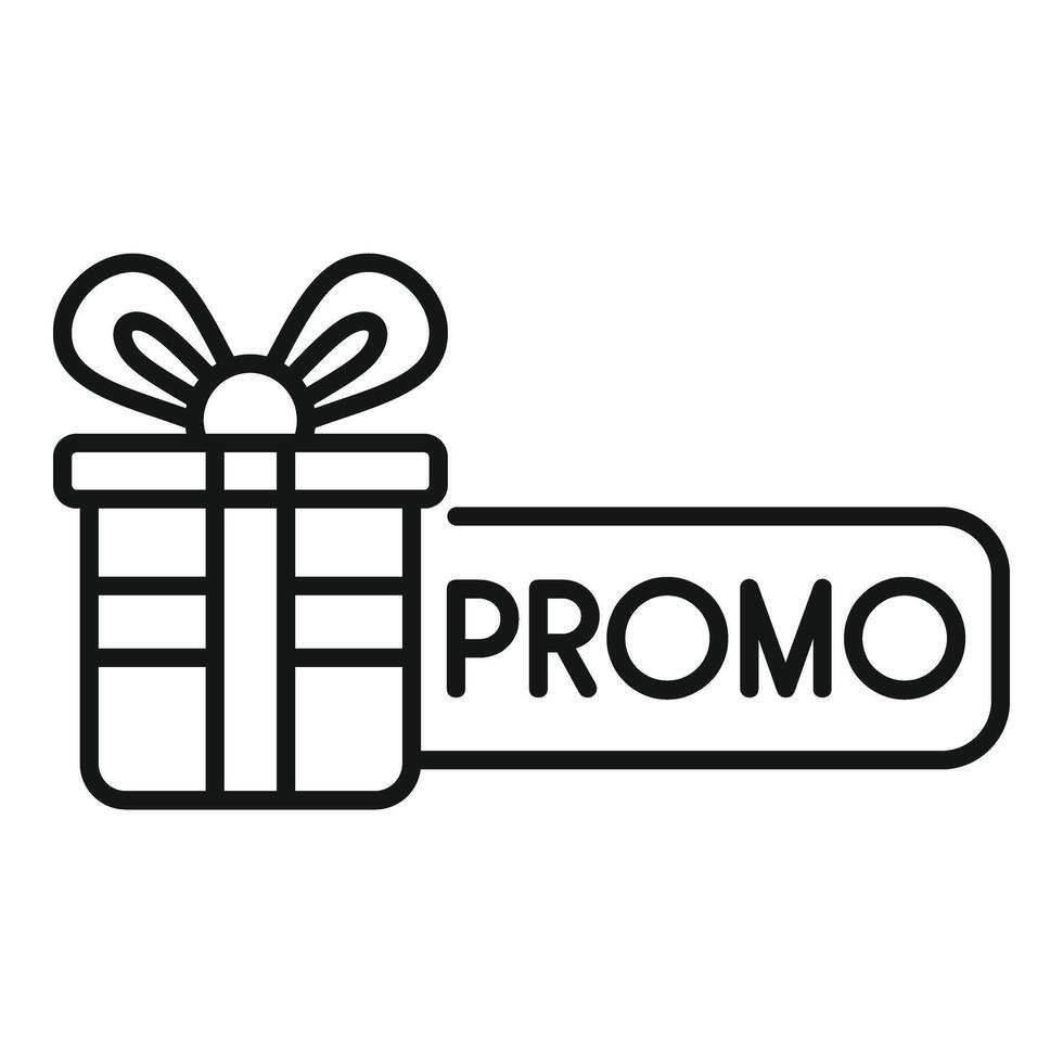 Geschenk Box Preis Symbol Gliederung Vektor. Verkauf Karte Promo vektor