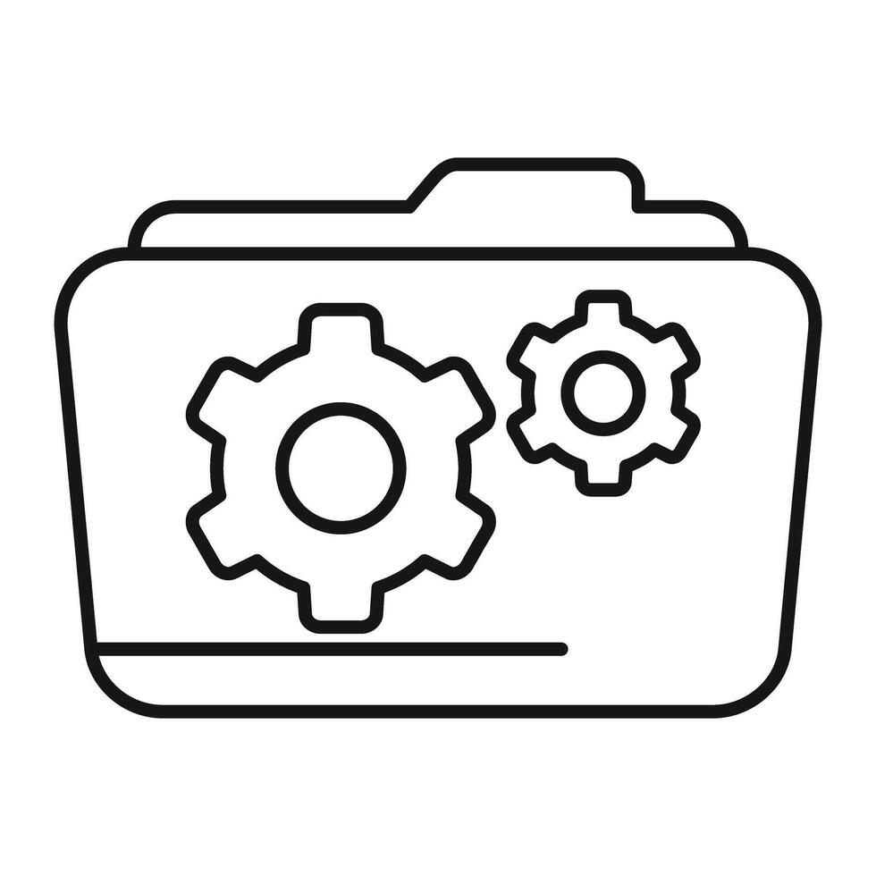 Mappe Maschine Technik Symbol Gliederung Vektor. Kamera Leistung Quelle vektor