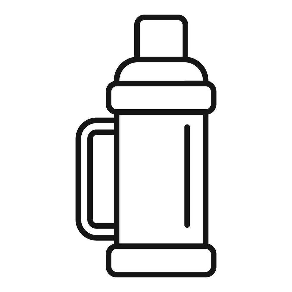 Eis Angeln Thermosflasche Flasche Symbol Gliederung Vektor. Camping Sport vektor