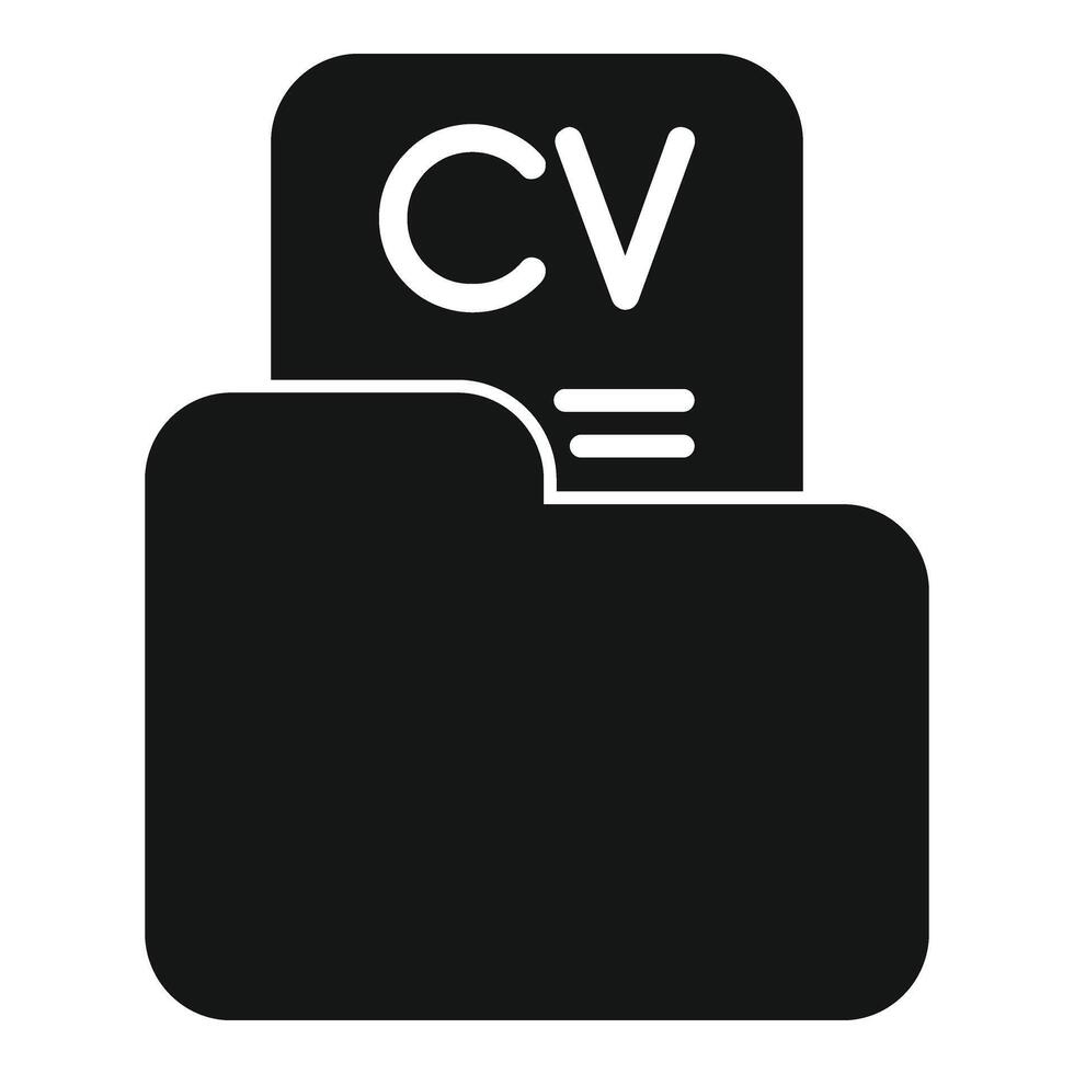 CV mapp befordran ikon enkel vektor. mänsklig återuppta vektor