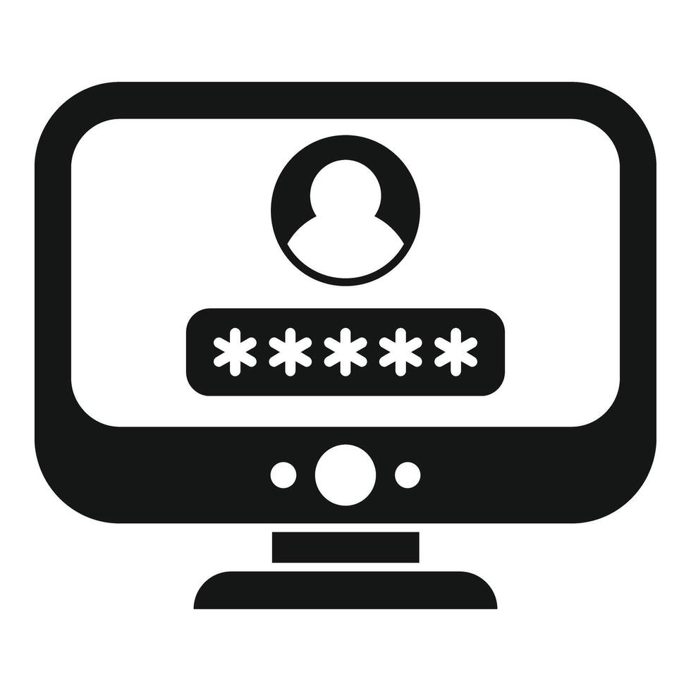 Anmeldung Zuhause Computer Symbol einfach Vektor. Nummer online bilden vektor