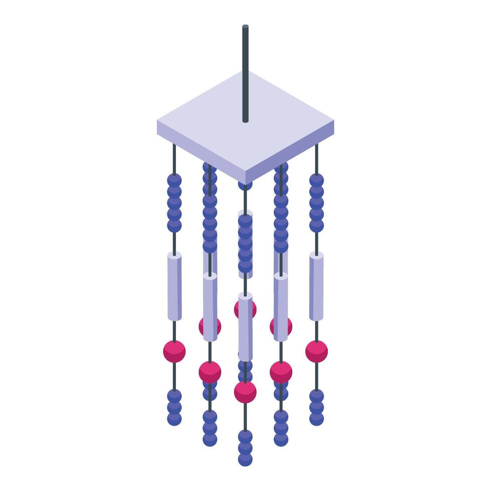 traditionell vind klämta ikon isometrisk vektor. klingande melodi klirrar vektor