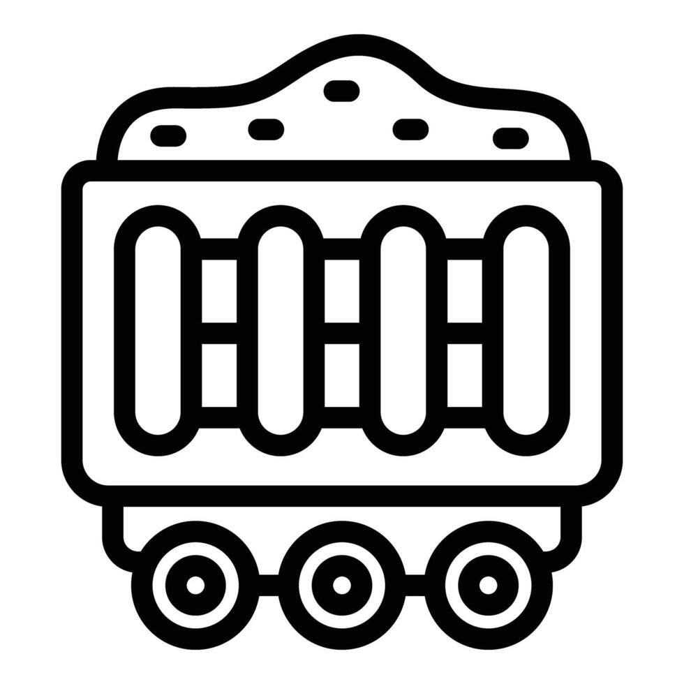 Versand Container Symbol Gliederung Vektor. schwer Zug Wagen vektor