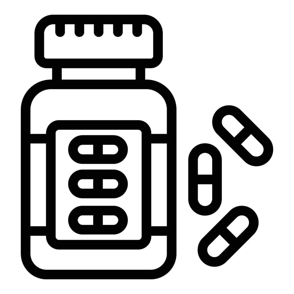 Verhütungsmittel Tabletten Symbol Gliederung Vektor. Geburt Kind Steuerung Droge vektor