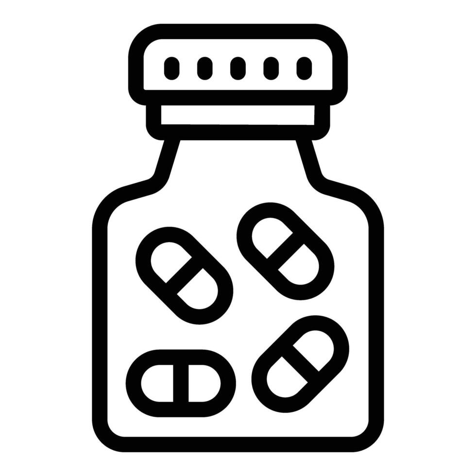 Verhütungsmittel Tabletten Flasche Symbol Gliederung Vektor. Verhütungsmittel Oral Rezept vektor