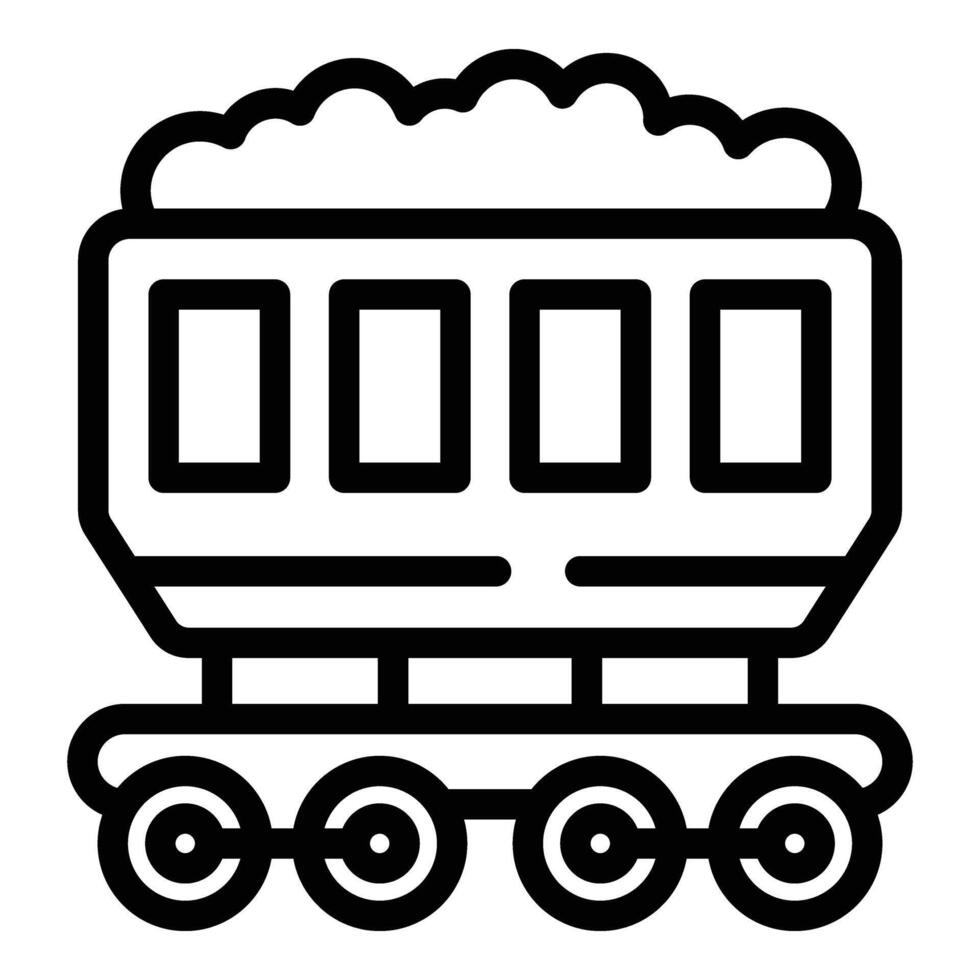 Fan-Shop Transport Symbol Gliederung Vektor. Eisenbahn Verteilung vektor