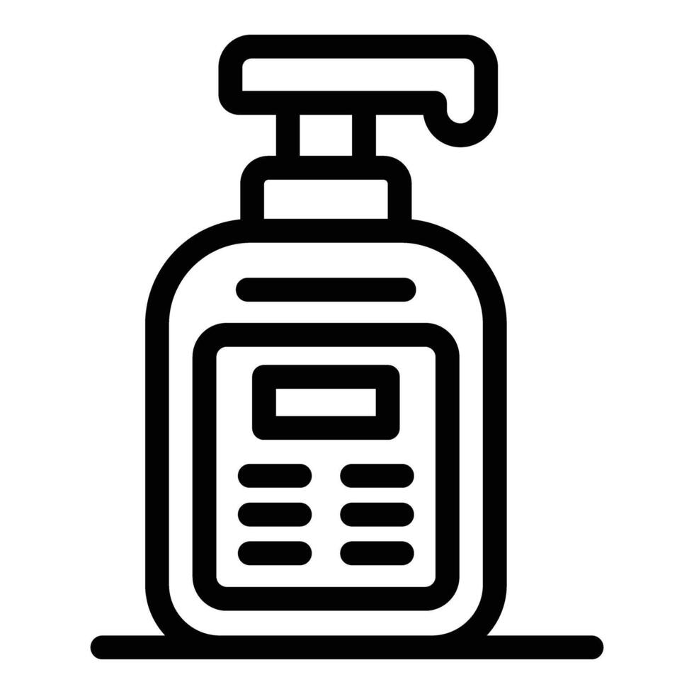 Lotion Spender Flasche Symbol Gliederung Vektor. schäumen Seife Lösung vektor