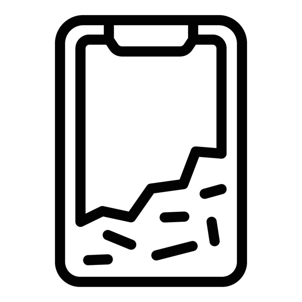 uthållig mobil glas ikon översikt vektor. splittringssäker enhet omslag vektor