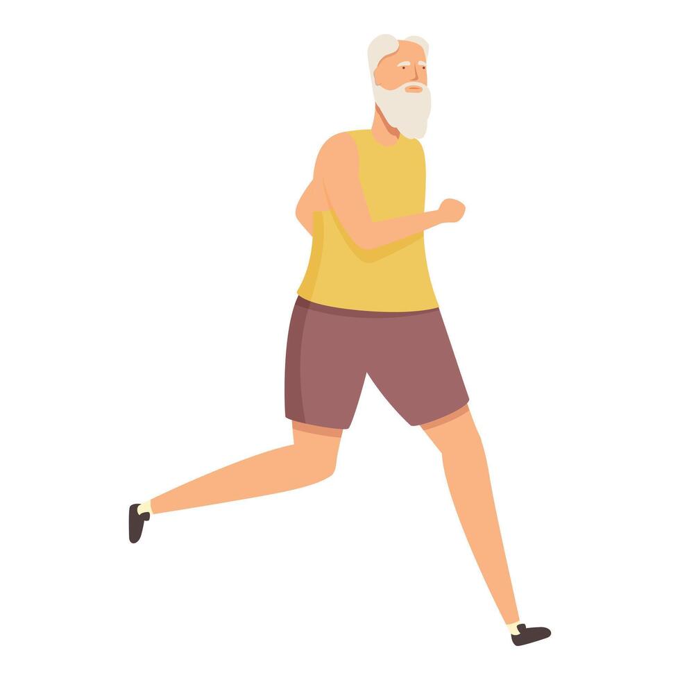 Pflege Lauf älter Person Symbol Karikatur Vektor. Fitness Pflege vektor