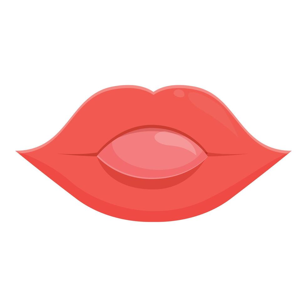 süß sexy Lippen mit kurz Zunge Aussicht Symbol Karikatur Vektor. Frau Spaß vektor