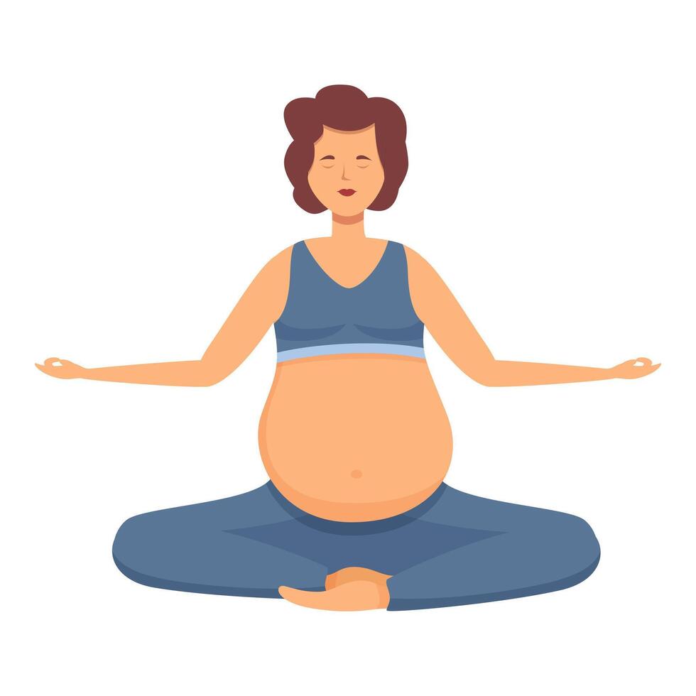 Yoga Klasse Fitnessstudio zum schwanger Symbol Karikatur Vektor. Ruhe Frau vektor