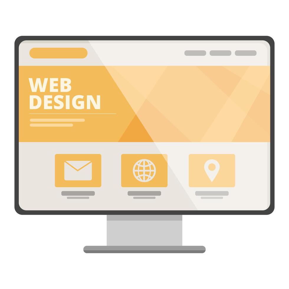 webb design övervaka ikon tecknad serie vektor. uppkopplad seo koda vektor