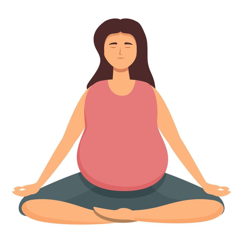 weiblich Yoga Meditation Symbol Karikatur Vektor. prüfen Fitnessstudio Gruppe vektor
