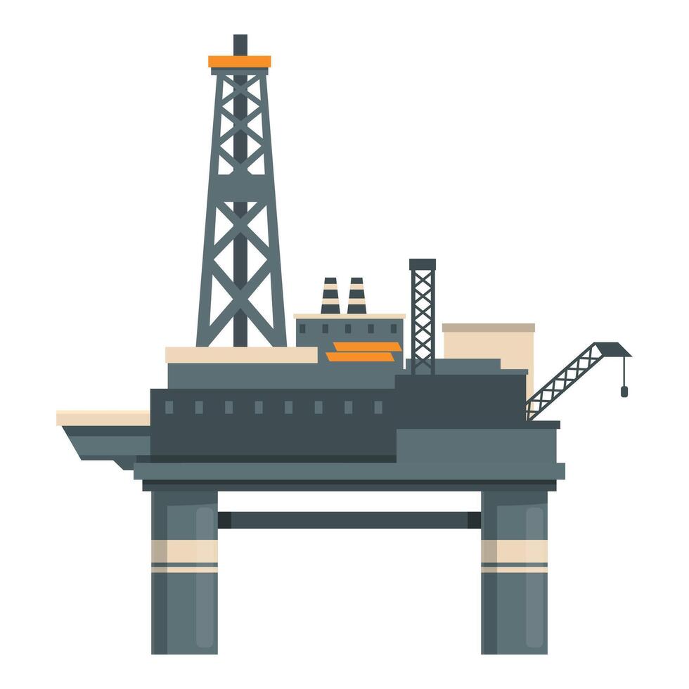 byggnad olja plattform ikon tecknad serie vektor. tunna tank hav vektor