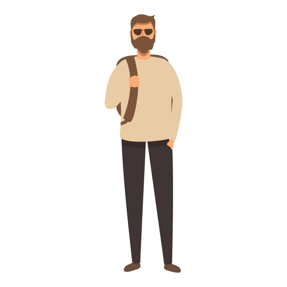 Hipster mit Leder Gürtel Symbol Karikatur Vektor. modern Kultur Stil vektor