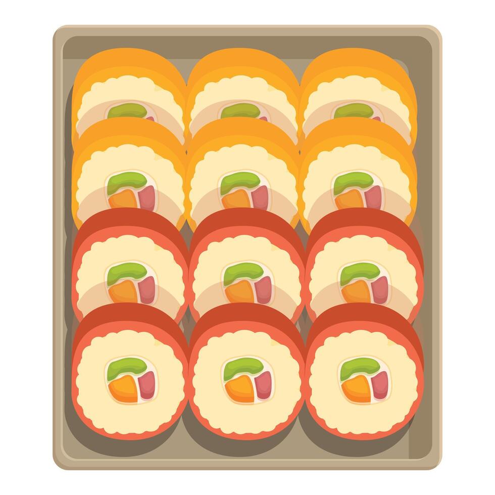 bunt Sushi Box Essen Symbol Karikatur Vektor. nehmen aus Mahlzeit vektor