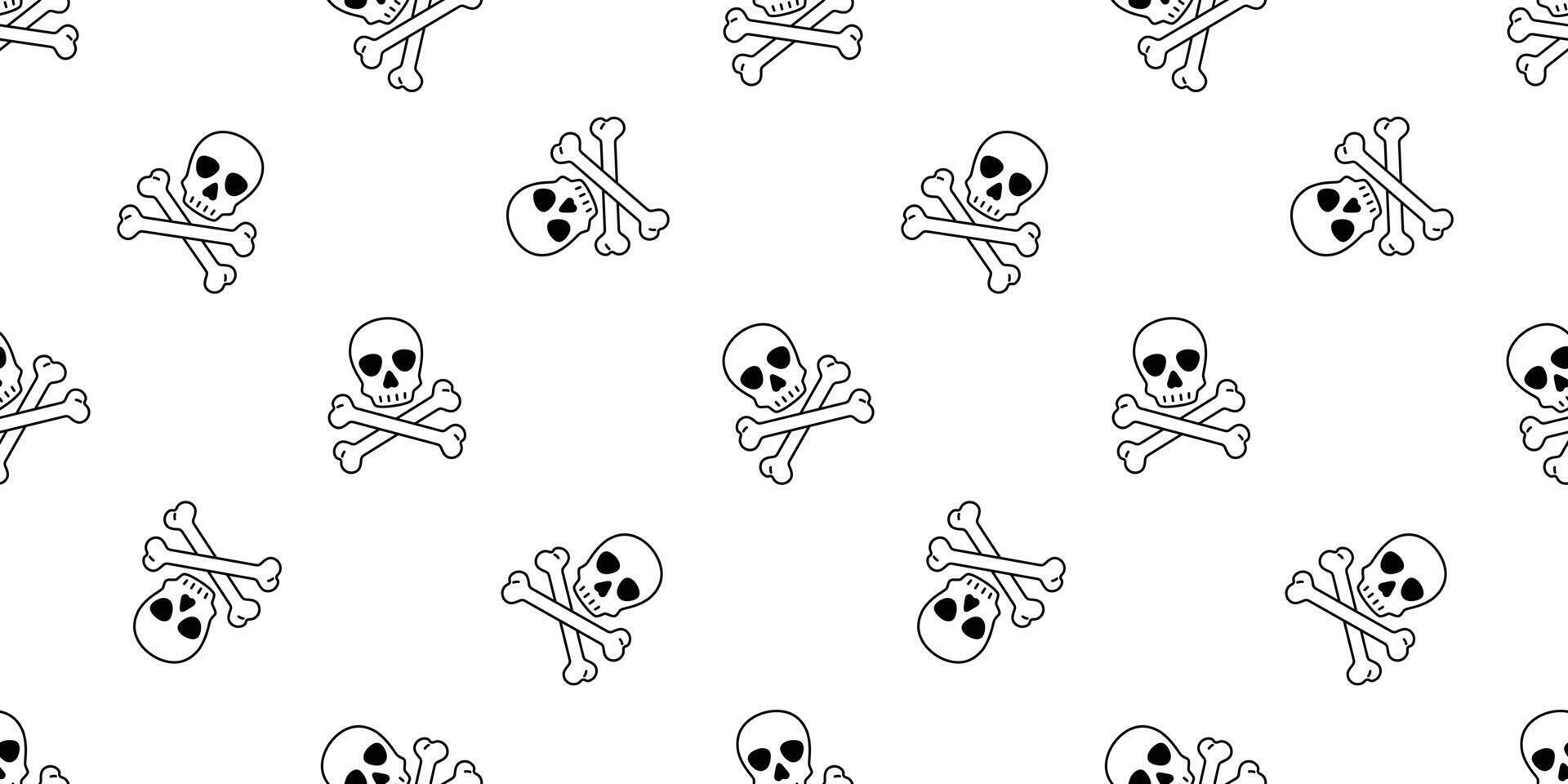 skalle halloween sömlös mönster bones pirat vektor spöke symbol scarf isolerat upprepa tapet bricka bakgrund tecknad serie klotter illustration design