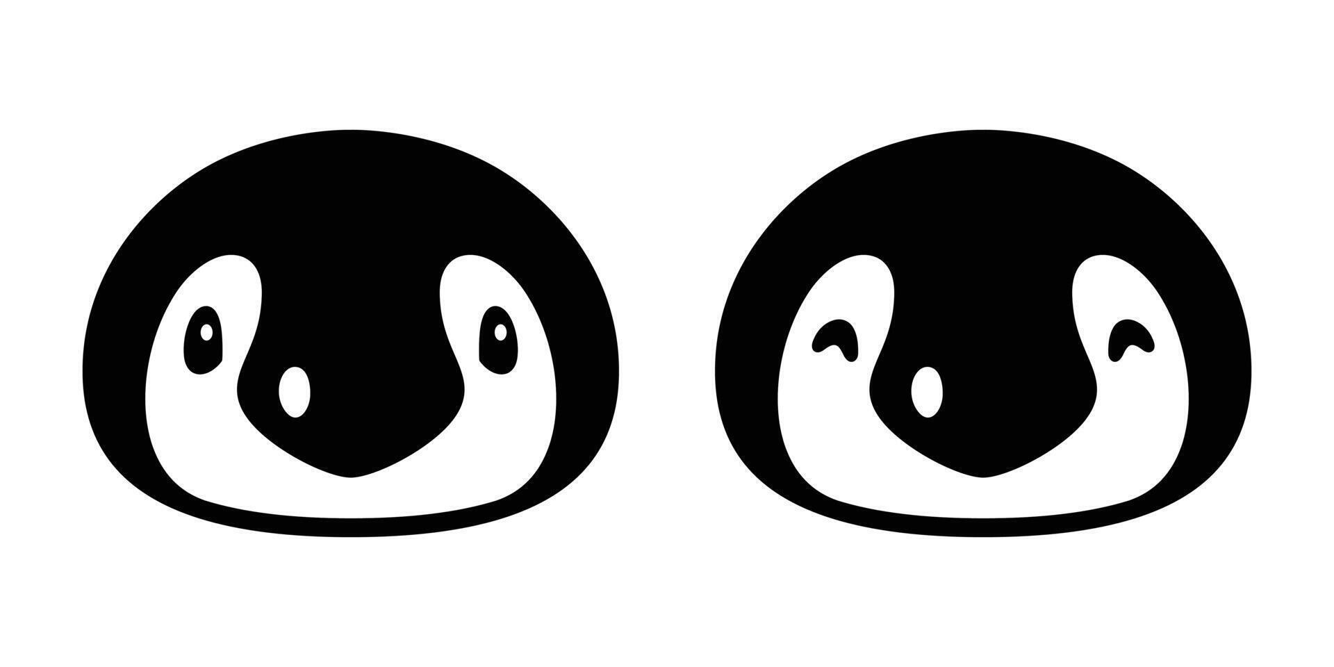 Pinguin Vektor Vogel Symbol Logo Kopf Gesicht Karikatur Charakter Illustration Symbol Gekritzel Grafik Design