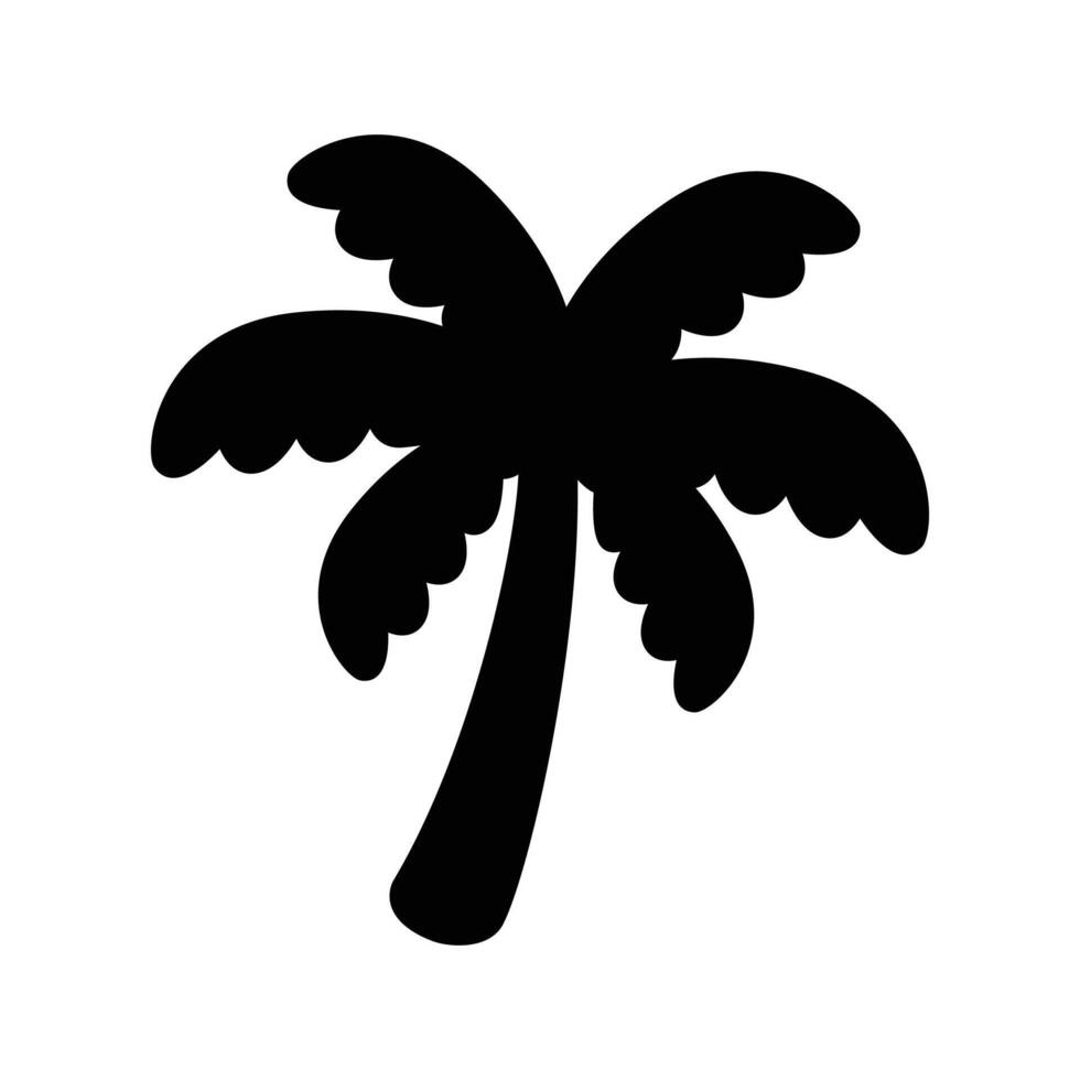 Palme Baum Symbol Kokosnuss Baum Vektor Logo Symbol Pflanze Zeichen tropisch Sommer- Strand Charakter Karikatur Illustration Gekritzel Design