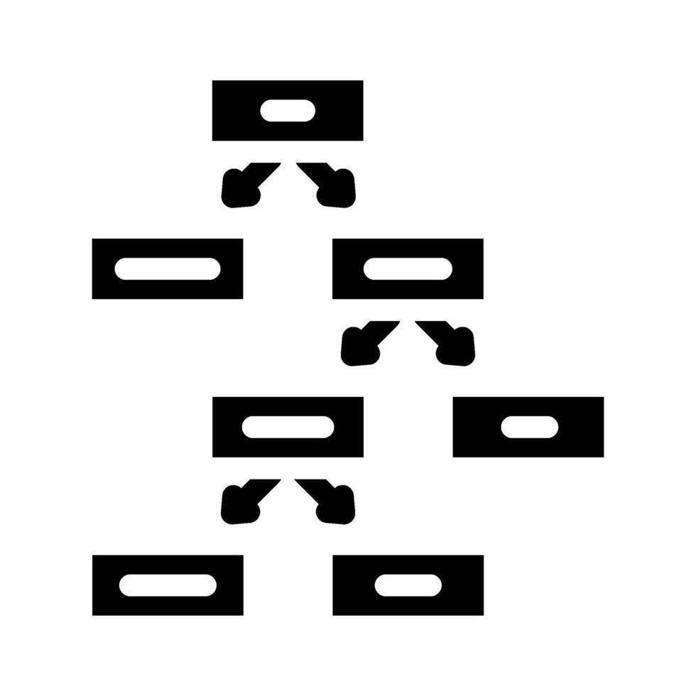 Entscheidung Baum Algorithmus Glyphe Symbol Vektor Illustration