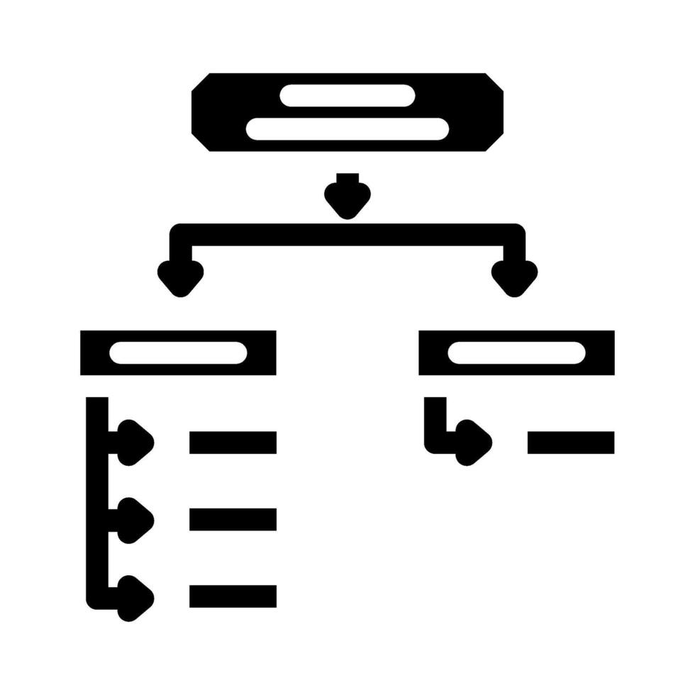 Suche Algorithmus Glyphe Symbol Vektor Illustration