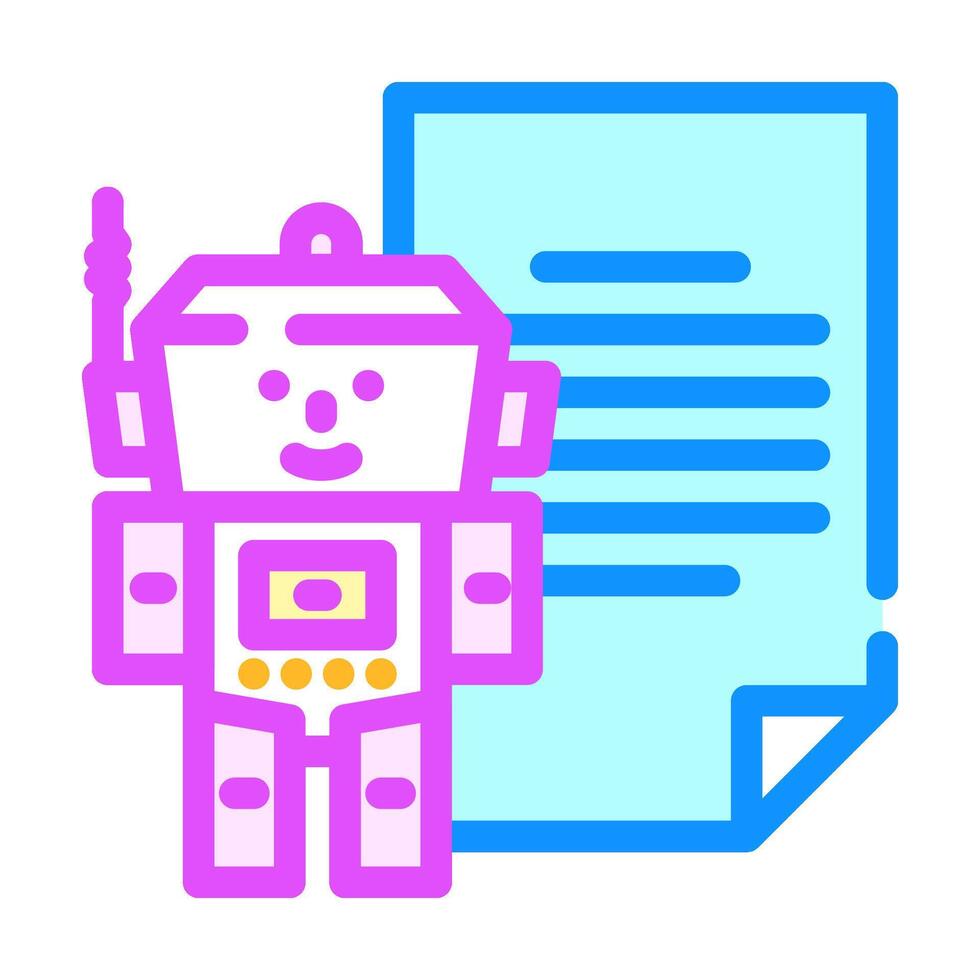 Roboter TXT SEO Farbe Symbol Vektor Illustration
