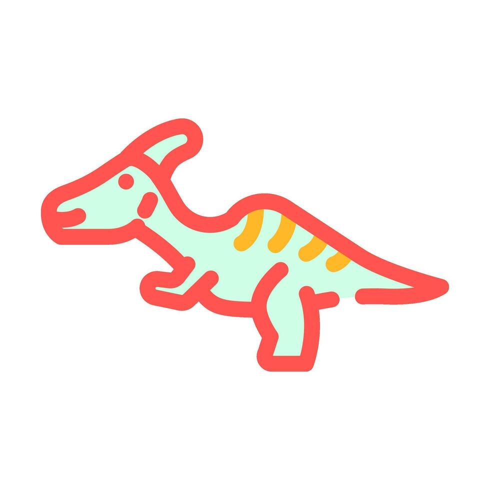 Parasaurolophus Dinosaurier Tier Farbe Symbol Vektor Illustration