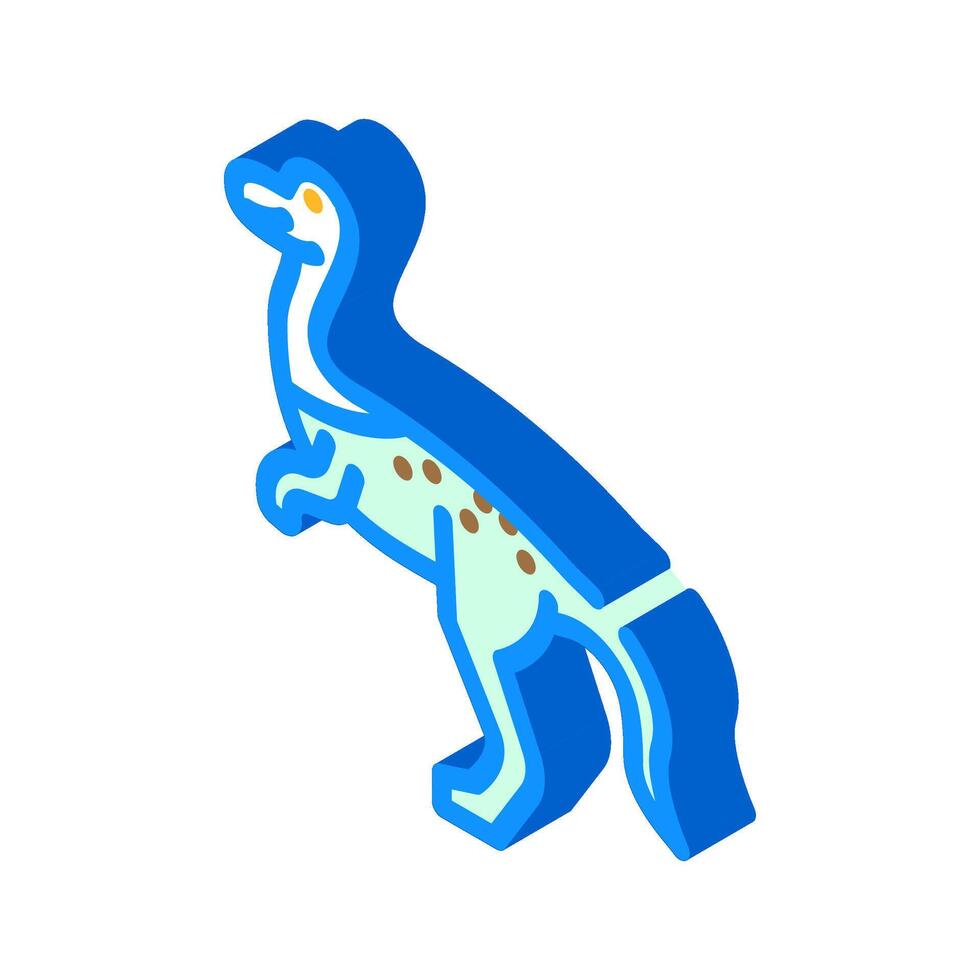 compsognathus Dinosaurier Tier isometrisch Symbol Vektor Illustration