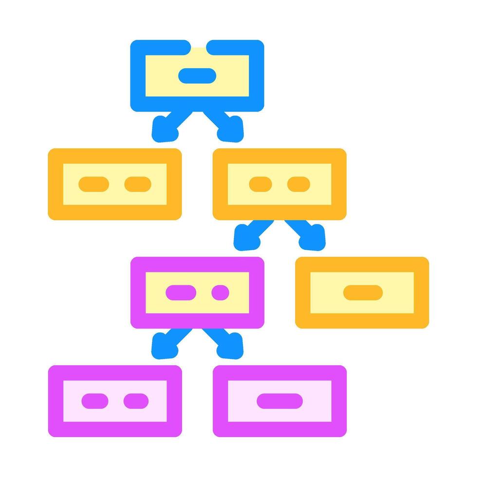 Entscheidung Baum Algorithmus Farbe Symbol Vektor Illustration