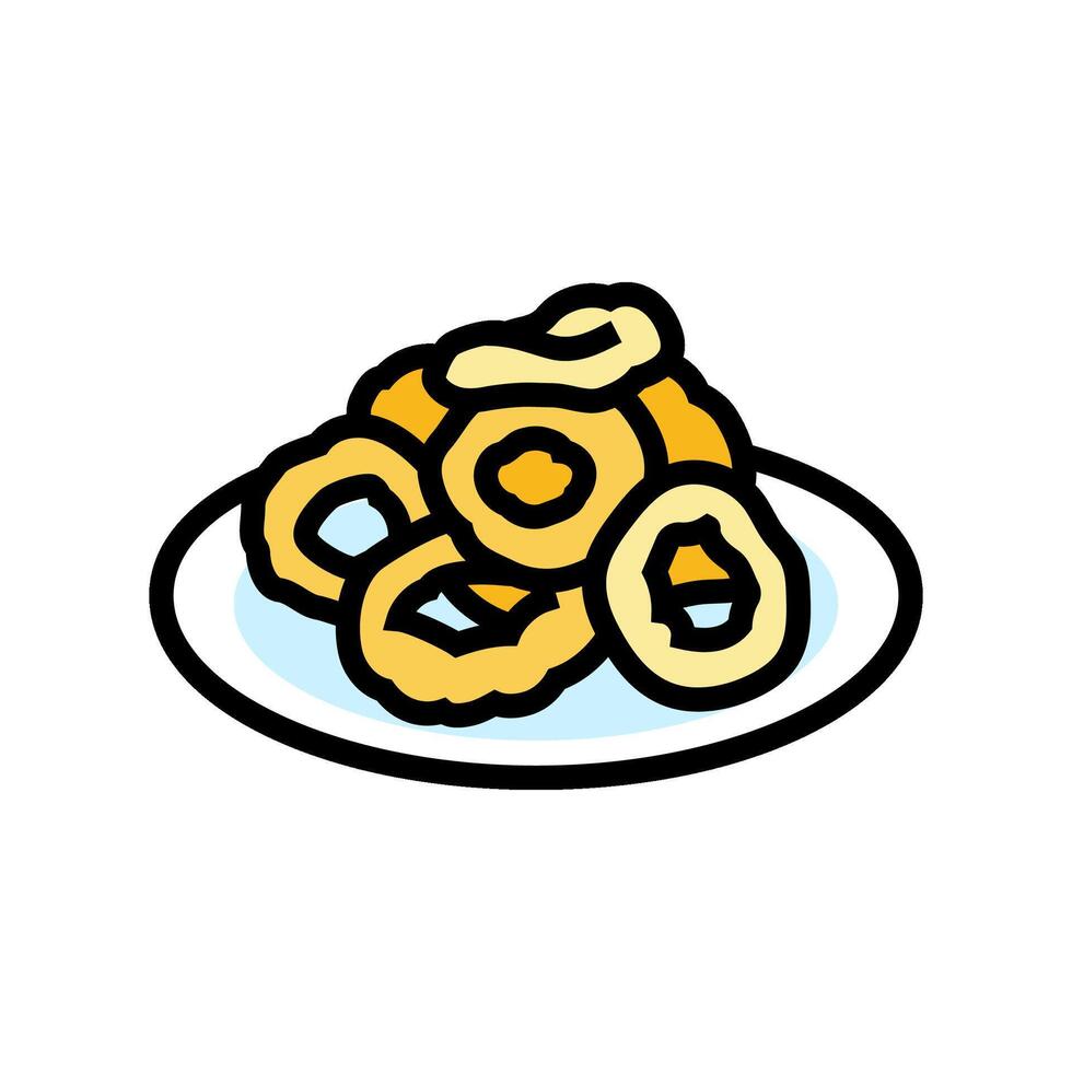 Calamari Ringe Meer Küche Farbe Symbol Vektor Illustration