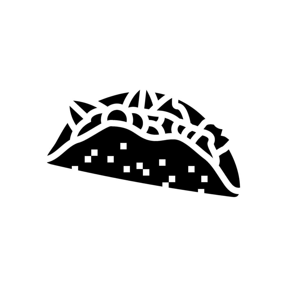 fisk taco hav kök glyf ikon vektor illustration