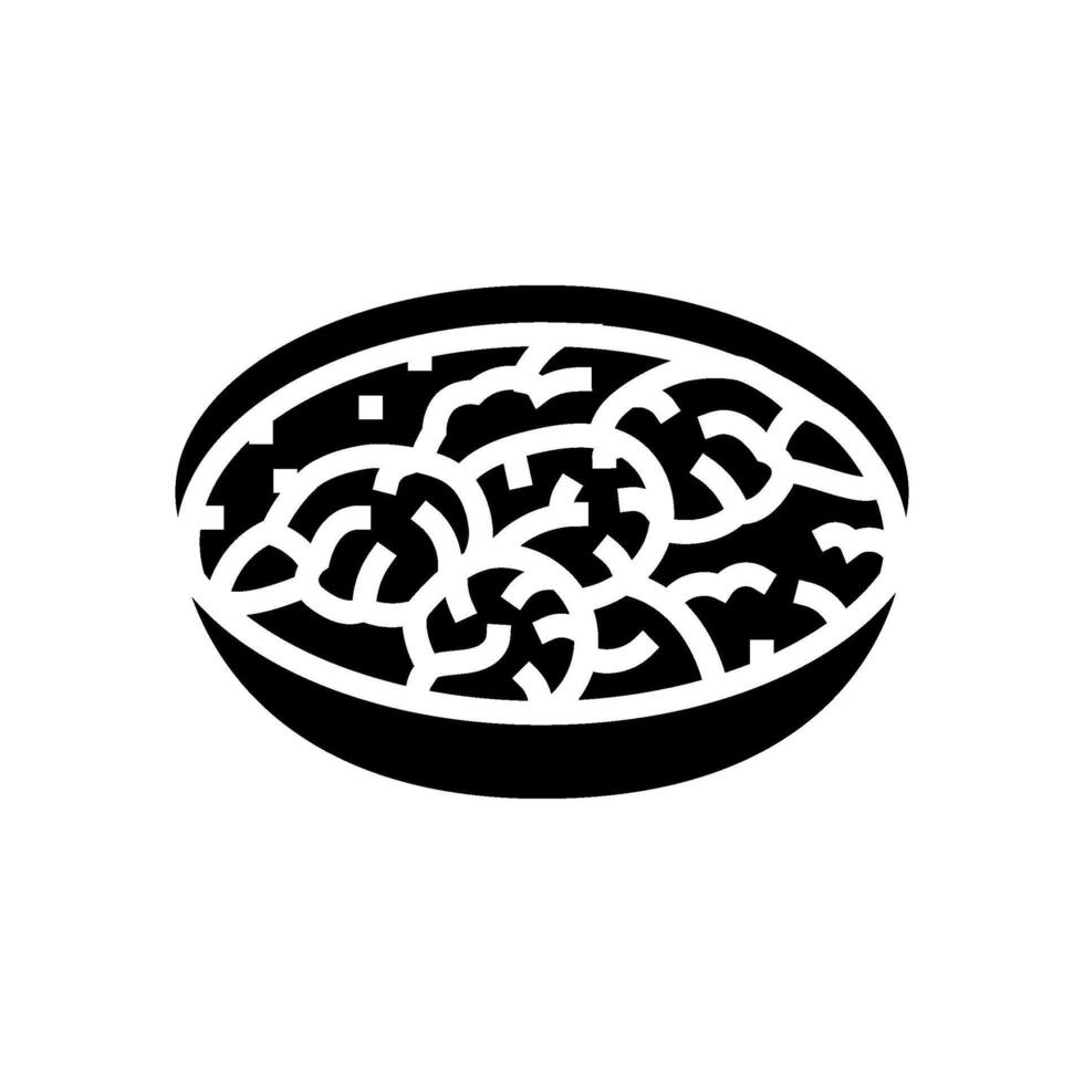 räka curry hav kök glyf ikon vektor illustration