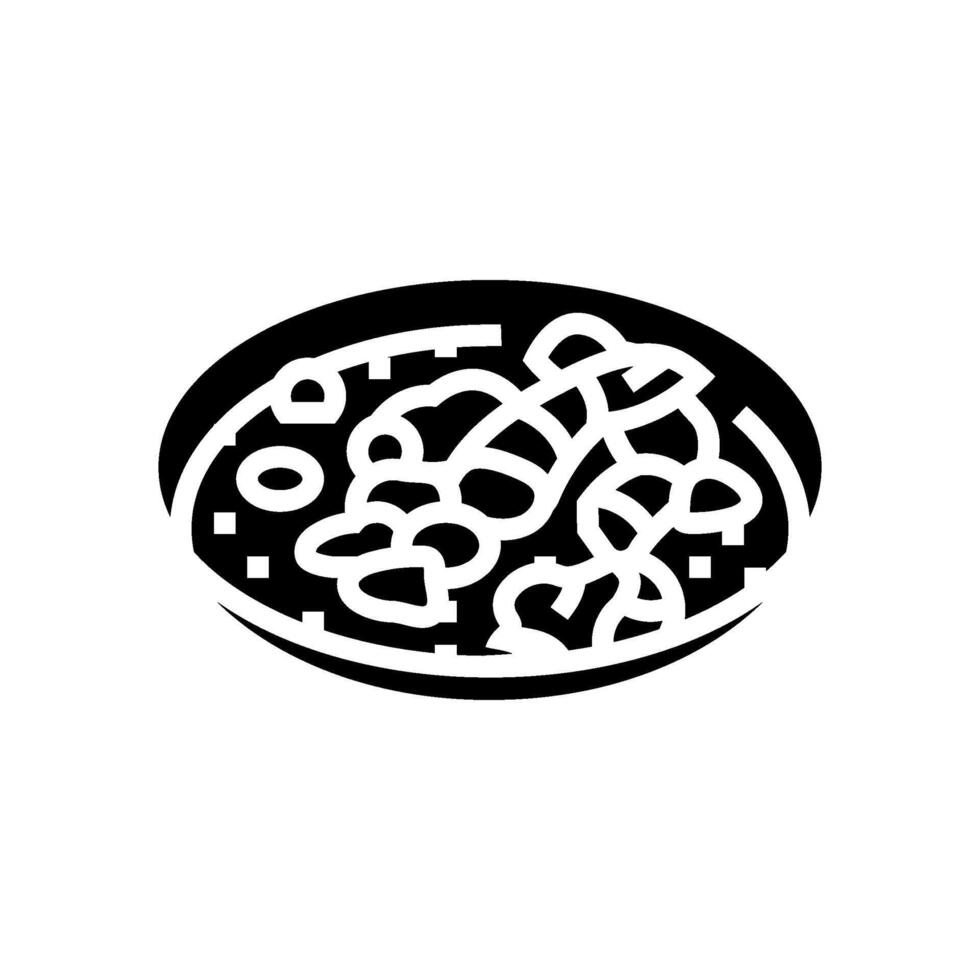 Fisch Eintopf Meer Küche Glyphe Symbol Vektor Illustration