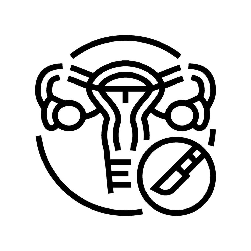 Tuben Ligation Chirurgie Linie Symbol Vektor Illustration