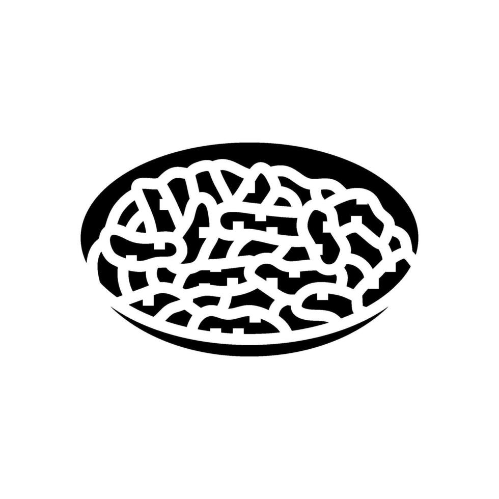 Bulgogi Rindfleisch Koreanisch Küche Glyphe Symbol Vektor Illustration