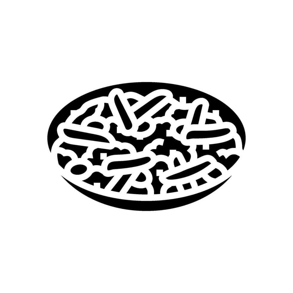 dak Galbi Koreanisch Küche Glyphe Symbol Vektor Illustration
