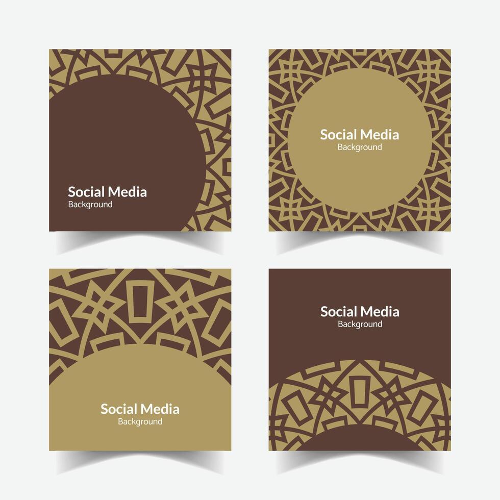 elegant dekorativ dekorativ mönster fyrkant bakgrund social media design mall vektor